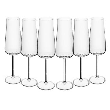 Imagem de Conjunto 6 Taças de Champanhe de Cristal Ecológico Alex 210ml - Wolff
