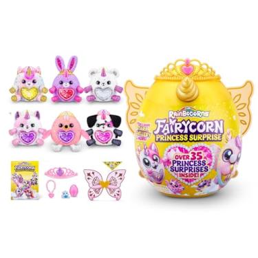 Imagem de ZURU Rainbocorns Fairycorn Princesa 35 Surpresas - Boneca de Pelúcia Rosa com Asas de Fada Mágicas e Tiara Princesa - A partir de 3 Anos - Gênero: Menina