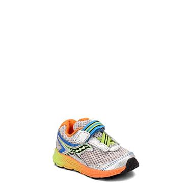 Imagem de Tênis infantil Ride 10 Jr Saucony, Silver/Orange/Green, 4.5 Little Kid