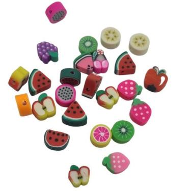 Imagem de Missanga Fimo Emborrachada Entremeio para Pulseira 20 uni - Comercial 