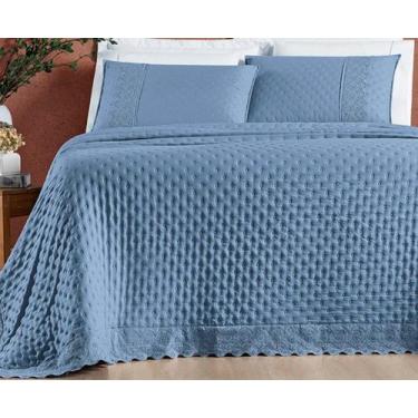 Imagem de Cobre Leito Casal Queen Nobless 200 Fios Colcha Laise Bordada - Bia En