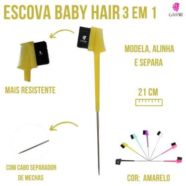 Imagem de Pente /Escovinha Para Manusear Baby Hair 3 em 1 Com Cabo Auxiliar De A