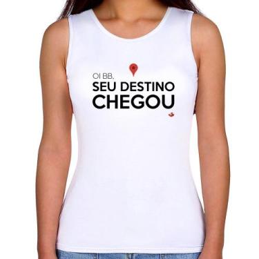 Imagem de Regata Feminina Seu destino chegou - Foca na Moda, Branco, G
