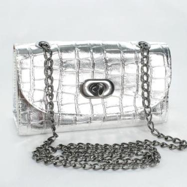Imagem de Bolsa Feminina Luxo Pequena Transversal Lançamento - sem marca, Prata