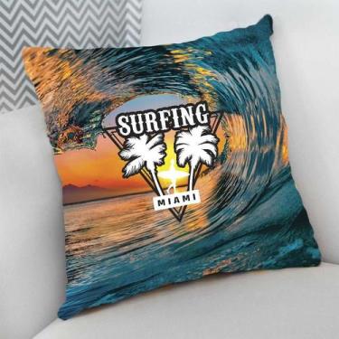 Imagem de Almofada Decorativa 25x25 SURF Onda Miami - Deluzz