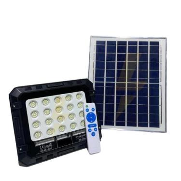Imagem de Refletor LED Solar 200W Com Painel Solar Completo - Líder Led