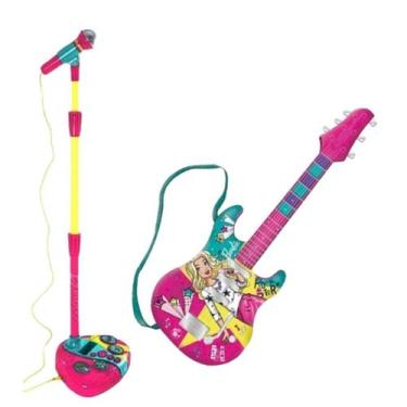 Imagem de Brinquedo Musical Barbie Fabulosa Guitarra E Microfone Com Função MP3 