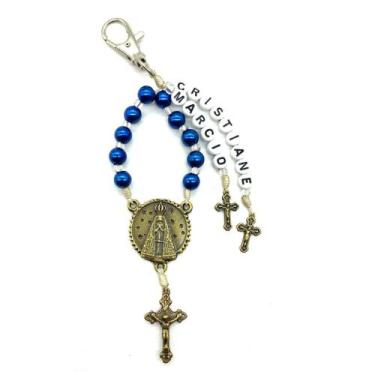 Imagem de Chaveiro Personalizado com 2Nomes -Cor Azul(N Sra Aparecida) - Ateliê 