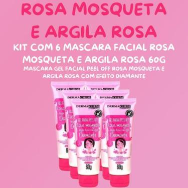 Imagem de Kit com 6 Mascara Gel Facial Peel Off Rosa Mosqueta e Argila Rosa com 