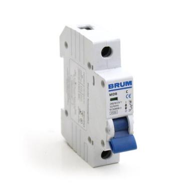 Imagem de Mini Disjuntor Unipolar Padrão Din 4kA 16A  Curva C - Brum