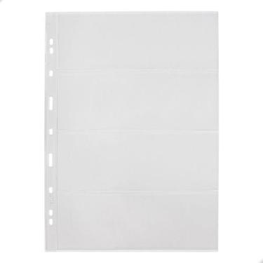 Imagem de Kit 10 Folhas para Cédulas 32x24 Acetato 4 Espaços - 3BZN