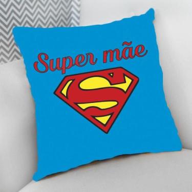 Imagem de Almofada Decorativa Cheia c/ Zíper 25x25 Aniversário Super Mãe - Deluz