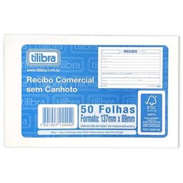 Imagem de Recibo Comercial sem Canhoto 50 Folhas - Tilibra