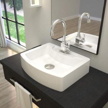 Imagem de Kit 3 Cubas para Banheiro Rt41w Retangular Aria Compace Branco