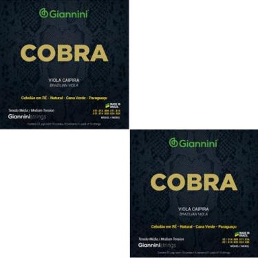 Imagem de Kit 2 Encordoamento Viola Caipira Giannini Cobra GESVNM Aço Níckel Méd