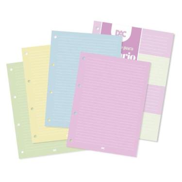 Imagem de Refil Fichário Universitário - Enjoy Tom Pastel Folhas Coloridas Linha