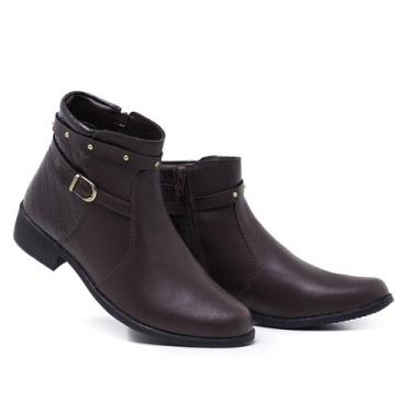 Imagem de Bota Coturno Feminino Moderno Cano Baixo Salto Baixo Sola Reta - Gmm S