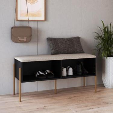 Imagem de Banco sapateira 93cm oslo mdp hanover ou nero em base metal - artesano