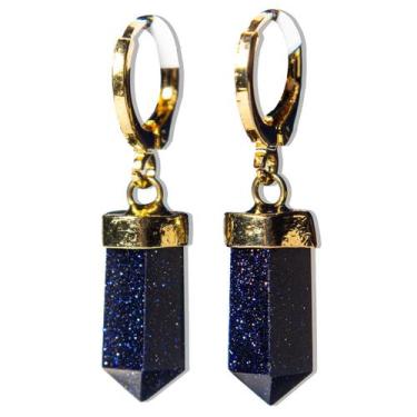 Imagem de Brinco Argola Micro Pontinha Pedra Estrela Montagem Dourada - Cristais