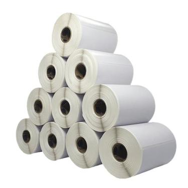 Imagem de 10 Rolos Etiqueta Adesiva 100x150 (10x15 cm) Couchê Branca - Tatá Impr