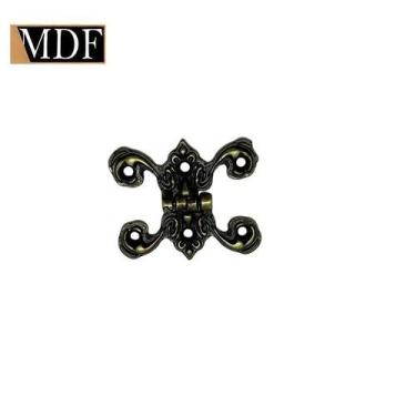 Imagem de Dobradiça Trabalhada Roma para Caixa de Madeira 4,5x3,2cm Artesanato -