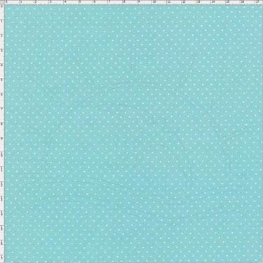 Imagem de Tecido Estampado Para Patchwork - Composê Poá Azul Claro Cor 1595 (0,5