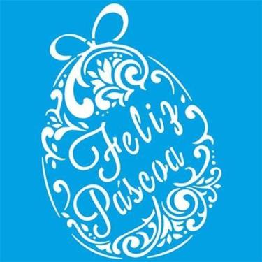 Imagem de Stencil Litoarte Páscoa 20 x 20 cm - STXX-056 Feliz Páscoa