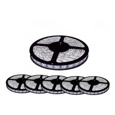 Imagem de Kit 5 Fita Led Rolo 5m 5050 Branco Frio A Prova D'agua