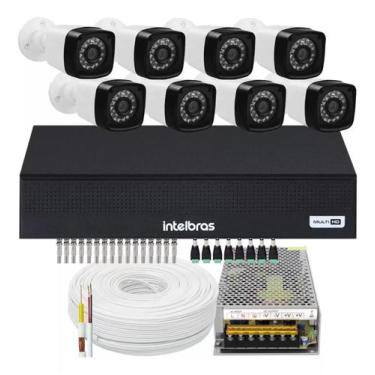 Imagem de Kit 8 Cameras Segurança 1080 Full Hd Dvr Intelbras 8ch mhdx Alta Resol
