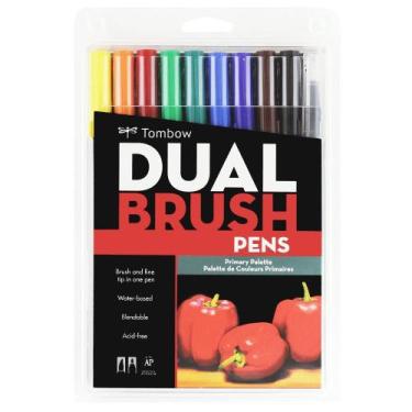 Imagem de Tombow Dual Brush Pens Primarias Palette 10 Cores