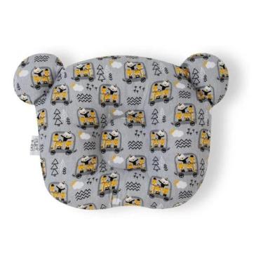 Imagem de Travesseiro Plagiocefalia Para Bebe Cabeça Chata - RAPOSA CINZA - CLIC