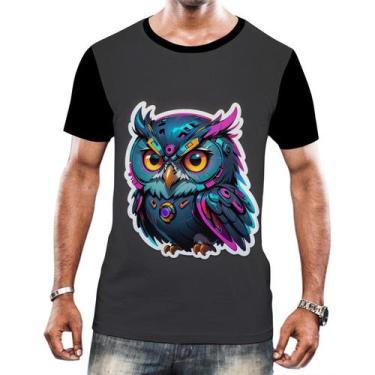 Imagem de Camiseta Camisa Tshirt Animais Cyberpunk Corujas Aves HD  - Enjoy Shop