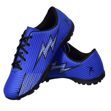 Imagem de Chuteira Society Colada e Costurada Super Reforçada - black, Azul, 36
