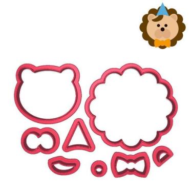 Imagem de Cortador Modular Cabeça Leão Juba Circo Parabéns Cute - DOCE IMPRESSO,