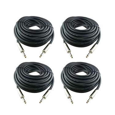 Imagem de Yoico 4 cabos de alto-falante profissionais de 6 cm a 6 mm (1/4") para alto-falante, calibre 12 AWG 2 condutores, cabo de amplificador de áudio resistente de 0,63 cm (1/4"), pacote com 4