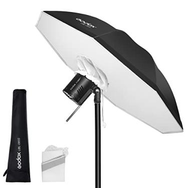 Imagem de Godox UBL-85S 85 cm 33,5" guarda-chuva refletivo preto prata iluminação de estúdio guarda-chuva leve com grande tampa de difusor para estúdio de foto e vídeo