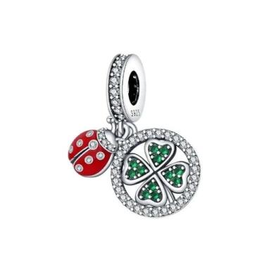 Imagem de Amuletos de Trevo Verde para Pulseira de Prata Esterlina 925 - Acessór