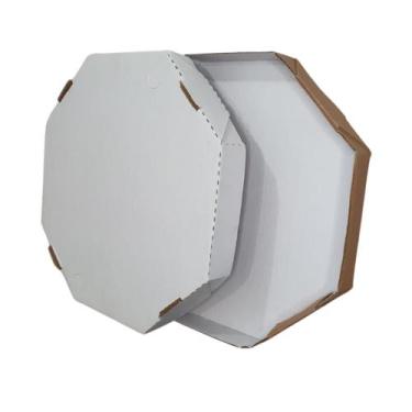 Imagem de Caixa de Pizza oitavada Branca de 35cm com 25 unidades - Dakar Embalag
