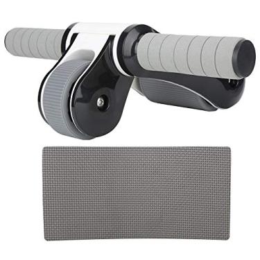 Imagem de Roda de Rolo Abdominal, Exercitador Abdominal Multifuncional de Estabilidade Com Joelheira para Exercícios de Corpo Inteiro (Preto)