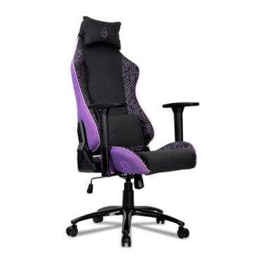 Imagem de Cadeira Gamer Mancer Tyr C | Espuma Moldada | Braço 3D | Tecido | Preto e Roxo | MCR-TRC-FB