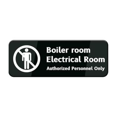 Imagem de WWV Placa de sala de caldeira para sala elétrica autorizada apenas com adesivo traseiro - placa de plástico durável e limpa - 25,4 cm x 7,5 cm x 7,5 cm sinalização de restaurante comercial para áreas