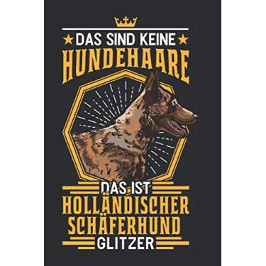 Imagem de Hollandse Herder Notizbuch: Hollandse Herder Glitzer Holländischer Schäferhund / 6x9 Zoll / 120 gepunktete Seiten Seiten
