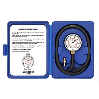 Imagem de Solimeta Kit de teste de pressão do coletor de gás natural ou gás LP, testador de pressão de gás natural, medidor de gás natural, 0-89 cm W.C