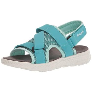 Imagem de Propet Travelactiv Sandália esportiva esportiva feminina casual salto baixo 2,5-5 cm - preta, Azul-petróleo, 8.5 Narrow