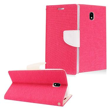 Imagem de Z-GEN - Galaxy J7 2018, J7 Refine J7 Star, J7 Crown, J7 Aura, J7 Top, J7 V J7V 2ª Geração J737 - Capa carteira flip para celular Samsung + Película de vidro temperado, CT5 White/Hot Pink