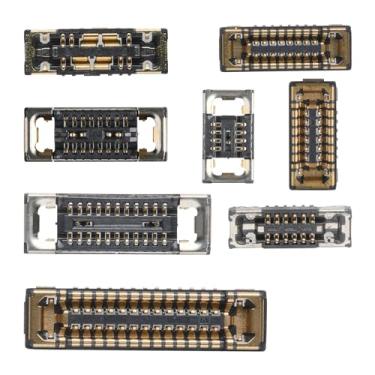 Imagem de Risidamoy 8 peças para iPhone 13 conexão soquete placa mãe kits inclui fone de ouvido Bluetooth slot conector flash luz receptáculo câmera frontal para iPhone13 On/Off Power Dot Matrix WiFi NFC Outlet
