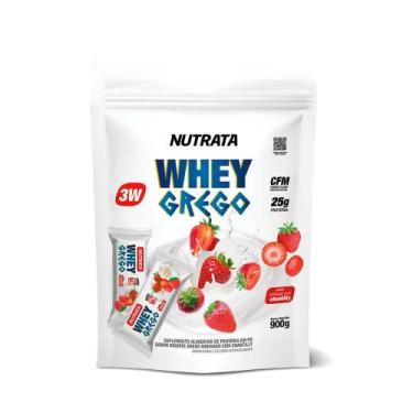 Imagem de Whey Grego 3W (REFIL) - Sabor Morango com Chantilly 900g - Nutrata