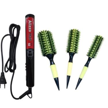 Imagem de Prancha Profissional - Alizza Hair Vermelhas Bivolt + Brind Kit 3 Esvo