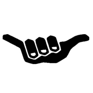 Imagem de Adesivo carro e moto hang loose surf praia onda (Preto)