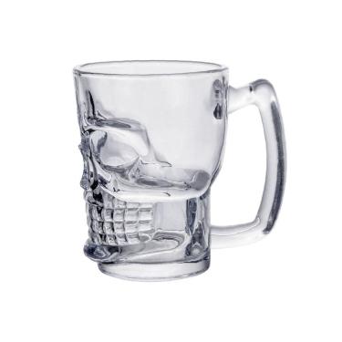 Imagem de Caneca Chopp Em Vidro Caveira Rock Style - 365Ml Com 2 Peças